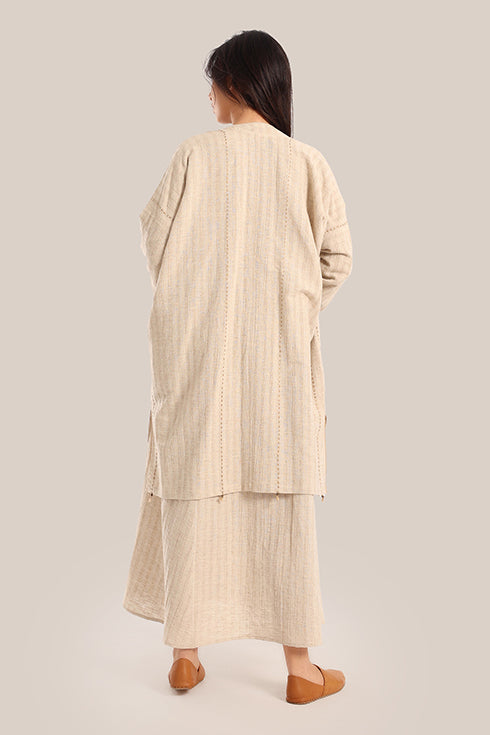 Embroidered cotton linen jacket